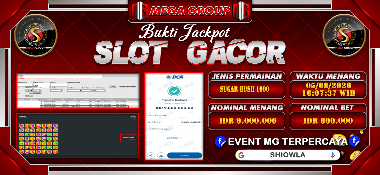 Bukti JP situs Shiowla hari Rabu, 05 Agustus 2026
