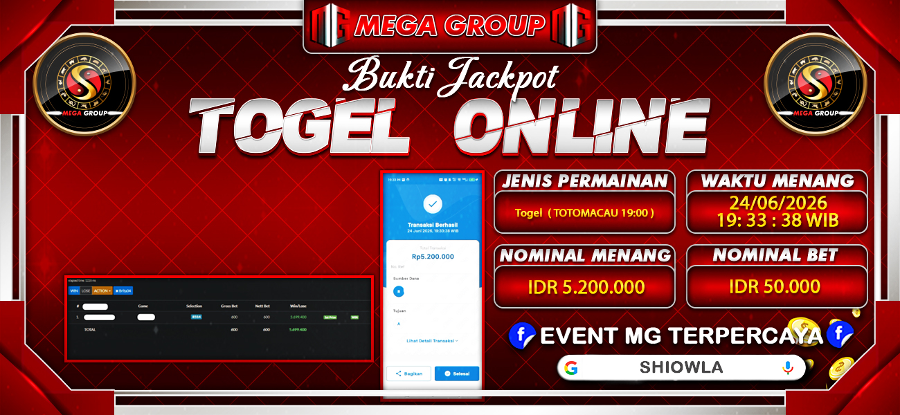 Bukti JP situs Shiowla hari Kamis, 25 Juni 2026