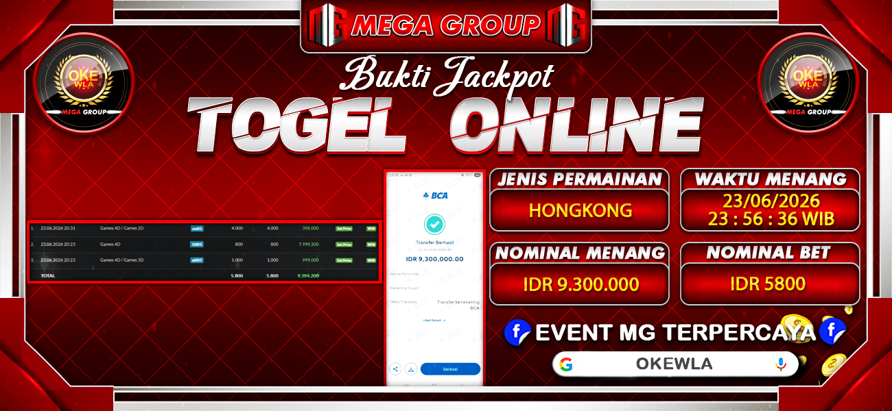 Bukti JP situs Okewla hari Selasa, 23 Juni 2026