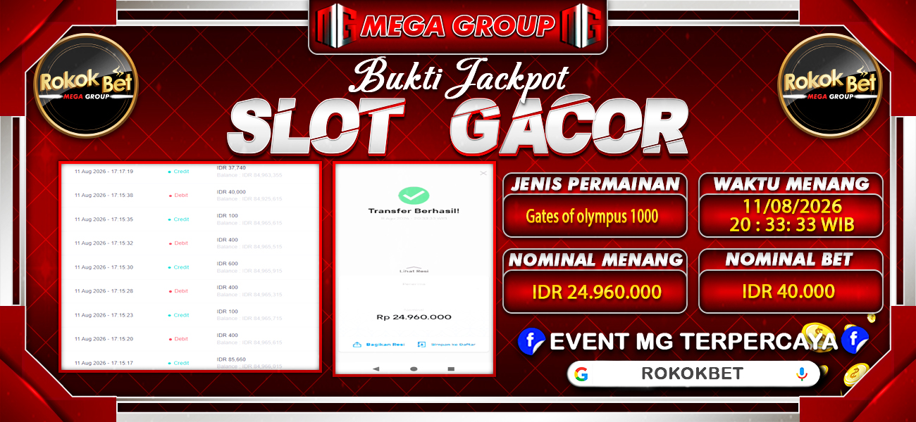 Bukti JP situs Rokokbet hari Selasa, 11 Agustus 2026