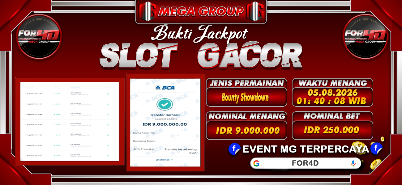 Bukti JP situs For4D hari Selasa, 11 Agustus 2026
